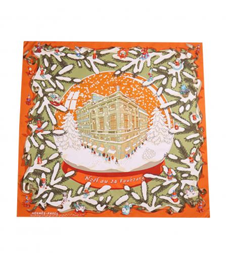HERMES SILK SCARF NOEL AU 24 FAUBOURG