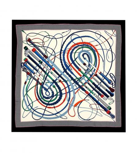 HERMES SILK SCARF FOUETS ET BADINES