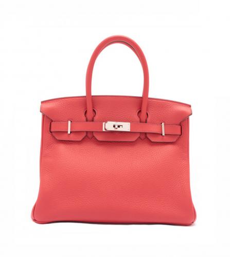 HERMES BIRKIN 30 TAURILLON TOMATE ROUGE SILVER HDW