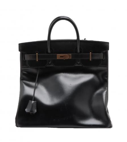 HERMES HAUT À COURROIES HAC 40 BOX CALF BLACK