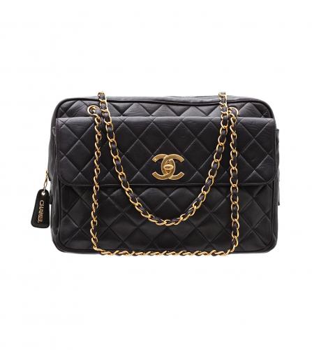 CHANEL MAXI BLACK FLAP BAG JUMBO