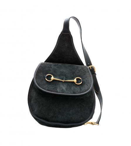 GUCCI HORSE BIT BLACK SHOULDER BAG