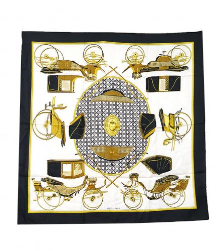 HERMES SILK SCARF LES VOITURES A TRANSFORMATION