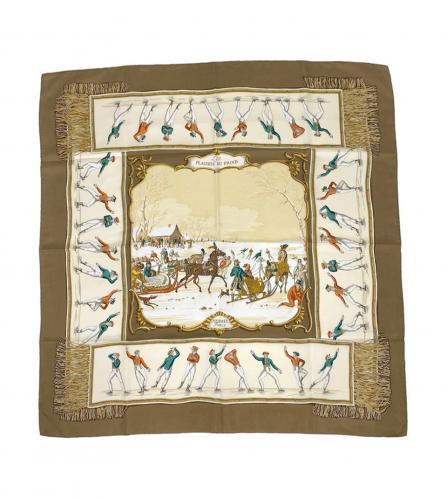 HERMES SILK SCARF LES PLAISIRS DU FROID