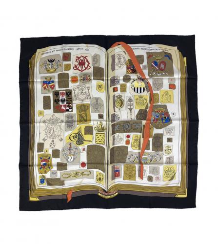 HERMES SILK SCARF CHIFFRES ET MONOGRAMMES-ANNEE
