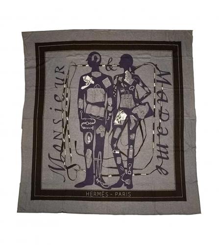 HERMES SILK SCARF MONSIEUR ET MADAME