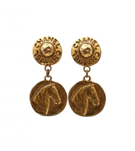 CHANEL HORSE CLIP-ON EARRINGS