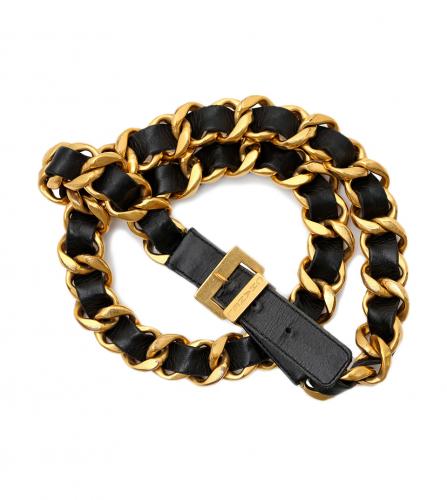 CHANEL CHAIN LEATHER BELT