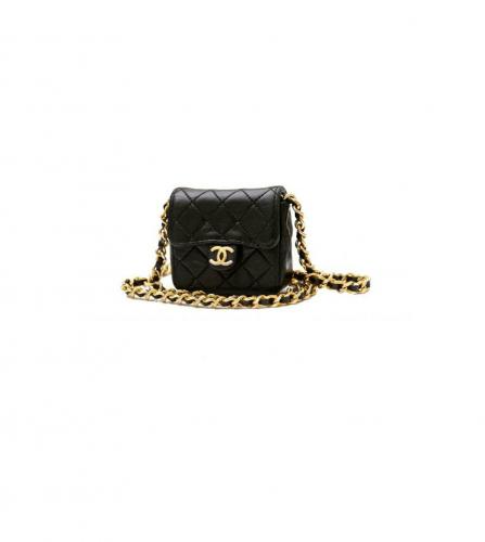 CHANEL BLACK MINIMINI BAG CHARM NECKLACE