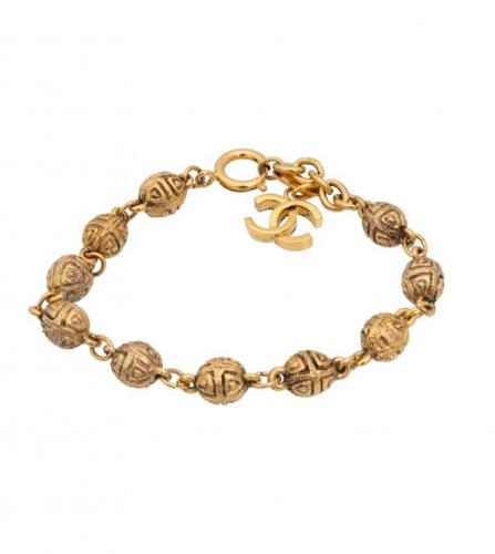 Chanel 2000s Gold and Rhinestone Bracelet · INTO