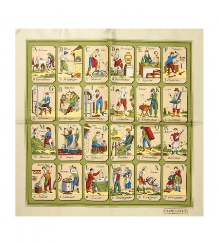 HERMES SILK SCARF ALPHABET DES METIERS