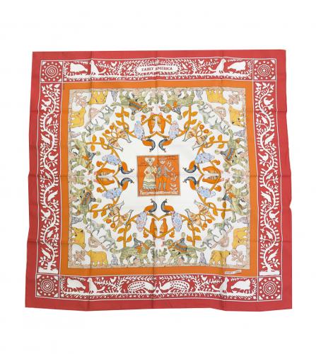 HERMES SILK SCARF EARLY AMERICA