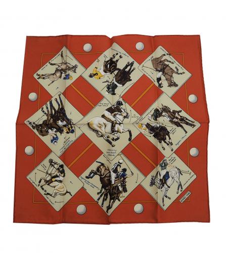 HERMES SILK SCARF LE MONDE DU POLO