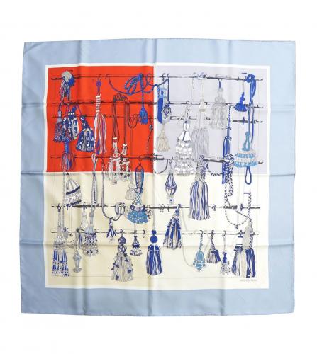 HERMES SILK SCARF PASSEMENTERIE QUADRI