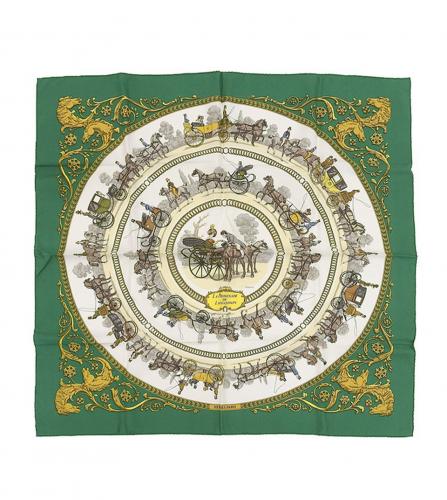 HERMES SILK SCARF LA PROMENADE DE LONGCHAMPS