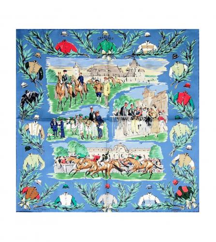 HERMES SILK SCARF COURSES A CHANTILLY