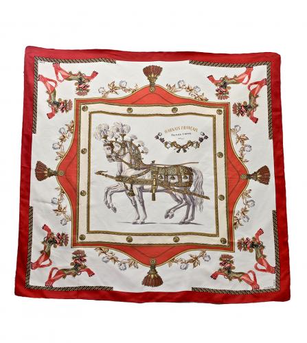 CANNES ET POMMEAUX HERMES SCARF 90