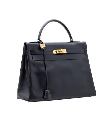 HERMES NAVY BOX KELLY 32