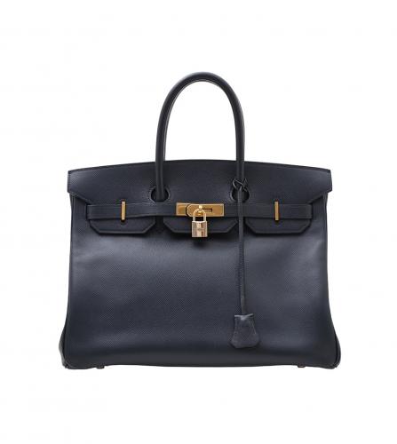 HERMES NAVY COURCHEVEL BIRKIN 35