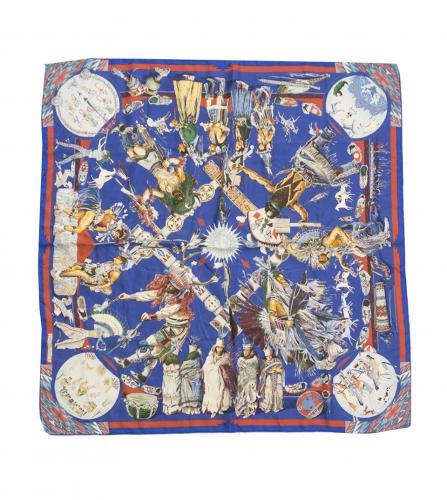 HERMES SILK SCARF LES DANSES DES INDIENS | VINTAGE PARIS