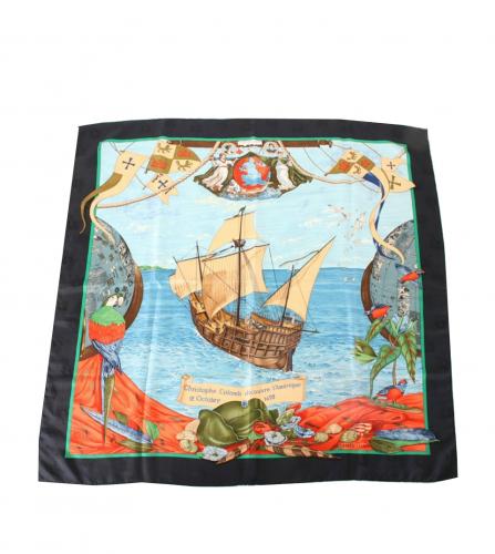 HERMES SILK SCARF CHRISTOPHE COLOMB