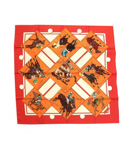 HERMES SILK SCARF LE MONDE DU POLO