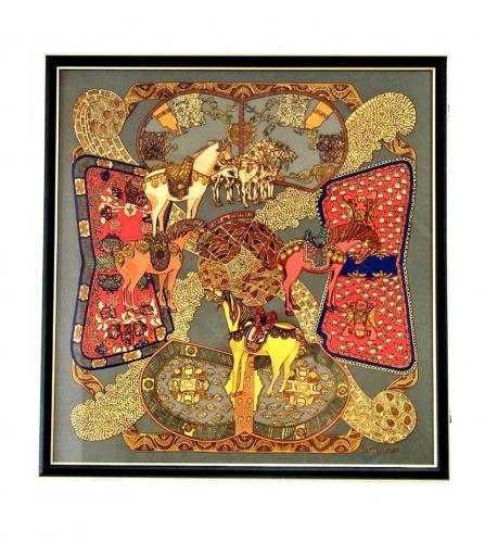 HERMES SILK SCARF ART DES STEPPES