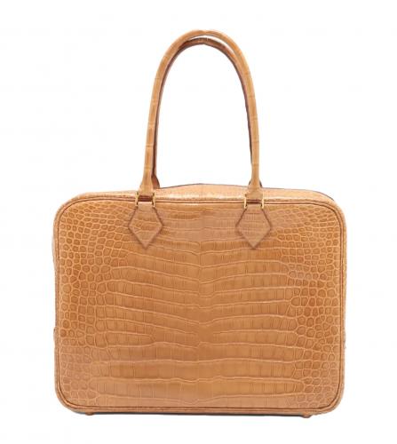 Hermes Plume 32 Porosus Beige