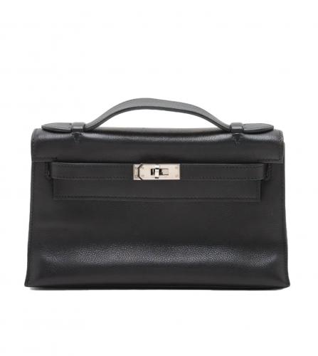 Hermes Kelly Pochette Evergrain Black