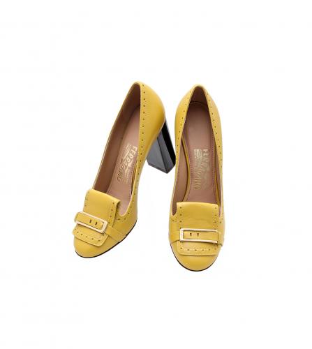 FERRAGAMO YELLOW PUMPS