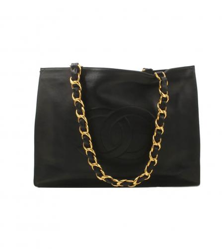 CHANEL DARK GREEN TOTE BAG