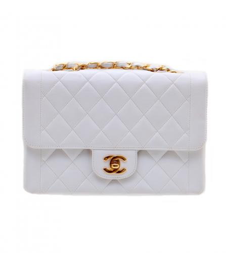 CHANEL WHITE FLAP BAG