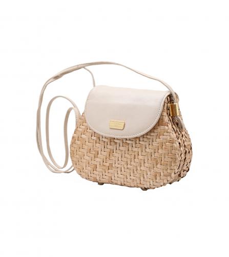 LANCEL RATTAN SHOULDER BAG