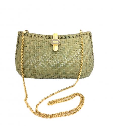 LANCEL WICKER BASKET SHOULDER BAG