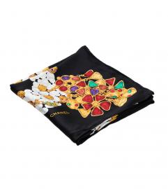 CHANEL SILK SCARF GRIPOIX BIJOUX MOTIF