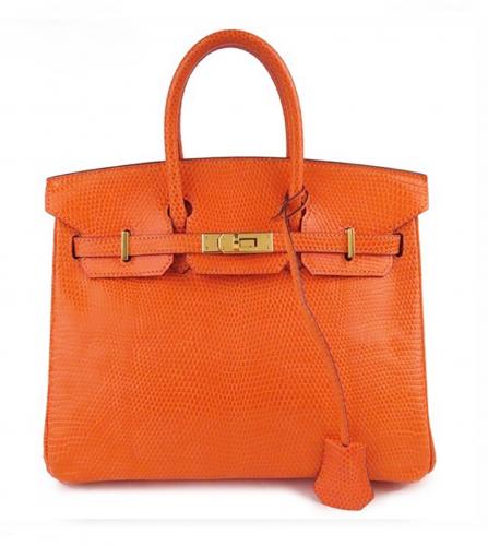 HERMES BIRKIN 25 LIZARD ORANGE