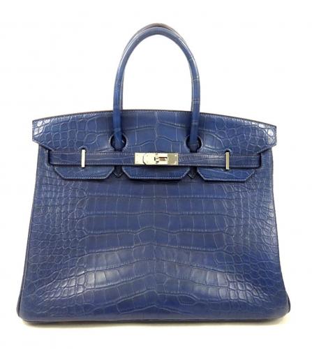 HERMES BIRKIN 35 ALLIGATOR NAVY
