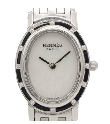 HERMES CLIPPER NACRE DIAMOND WATCH