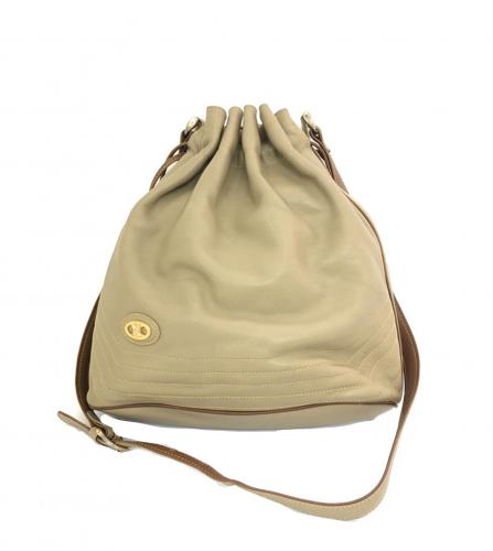 CELINE LEATHER DRAWSTRING BAG