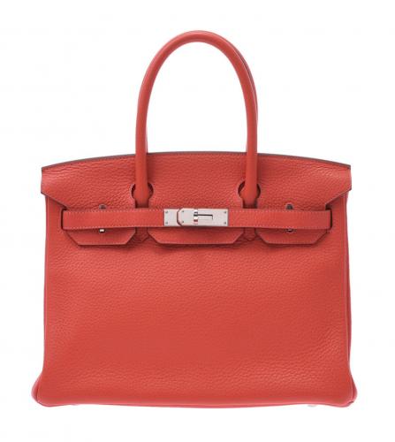 HERMES BIRKIN 30 TAURILLON CLEMENCE RED PIVOINE