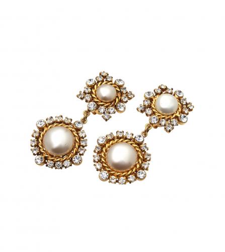 CHANEL PEARL CLIP-ON EARRINGS