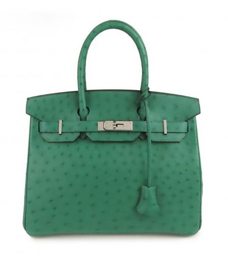 HERMES Birkin 35 in vertigo green ostrich leather - VALOIS VINTAGE PARIS