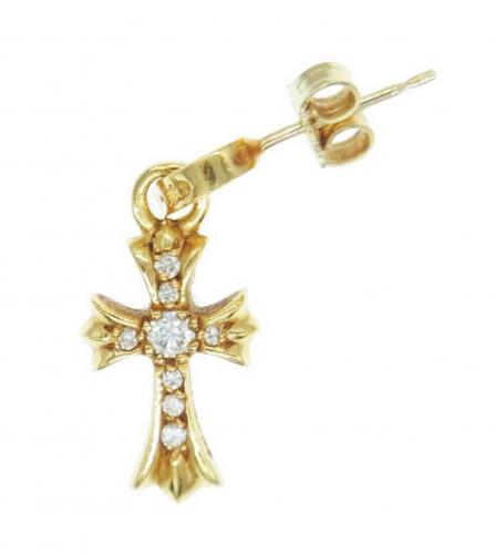 CHROME HEARTS BABY FAT CROSS DIAMOND EARRING