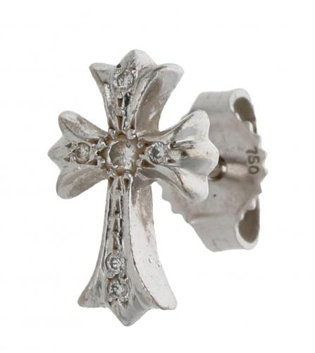 CHROME HEARTS CROSS STUD DIAMOND EARRING