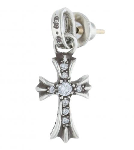 CHROME HEARTS BABY FAT CROSS DIAMOND EARRING