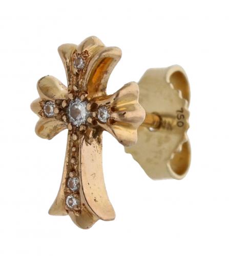 CHROME HEARTS BABY FAT CROSS DIAMOND EARRING