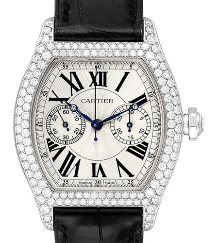 CARTIER WHITE GOLD TORTUE CHRONOGRAPH 2396G
