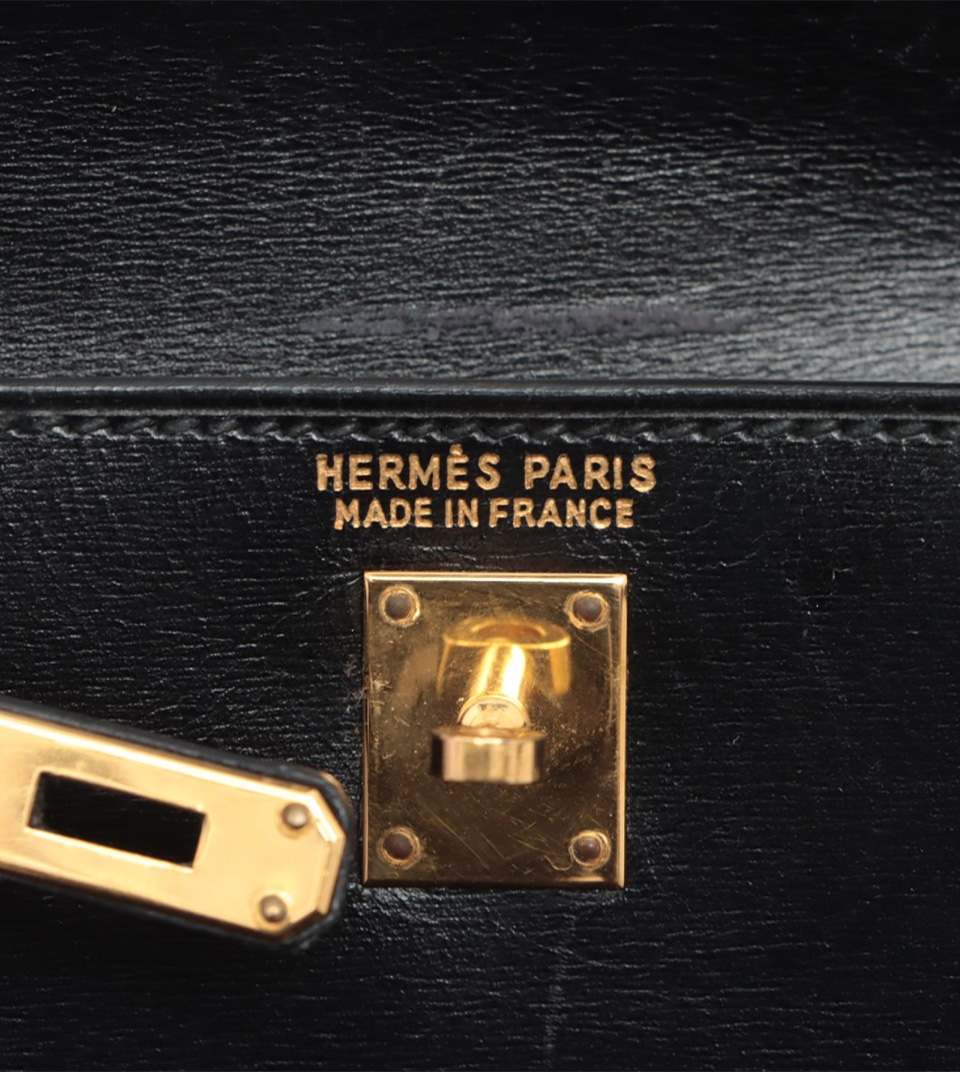 HERMES MINI MINI KELLY BOX CALF BLACK | VINTAGE PARIS