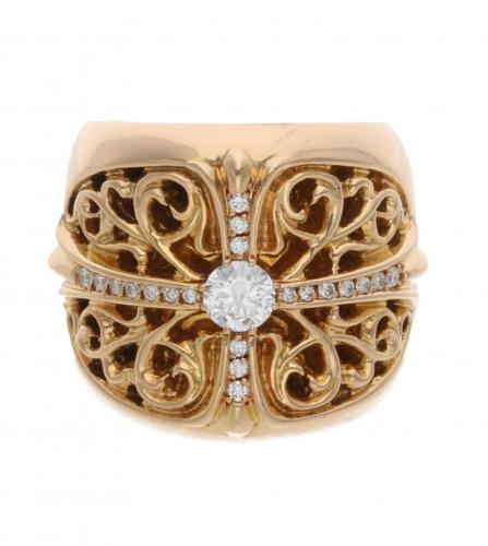 CHROME HEARTS GOLD DIAMOND RING