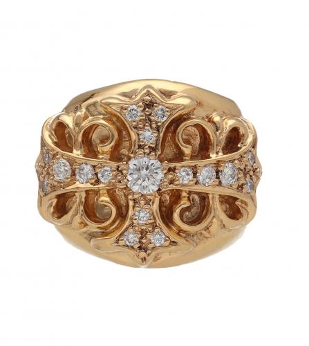 CHROME HEARTS GOLD DIAMOND RING